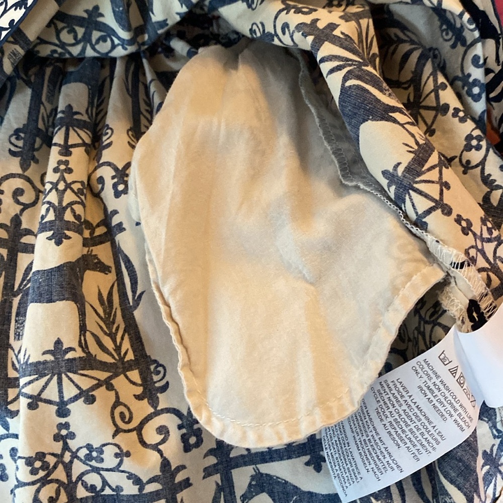 Super cute skirt with navy horse print on cream girl’s size 6/7 - Picture 8 of 8